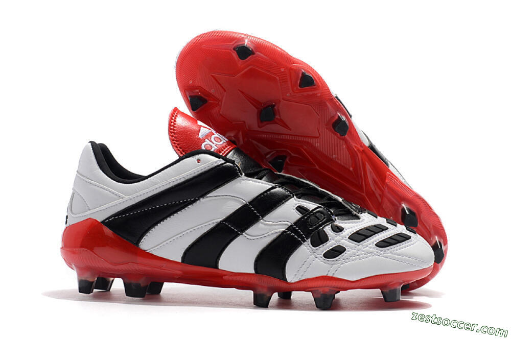 Adidas Predator Accelerator Electricity FG Low-Tops Soccer Cleats - White/Black/Red 0
