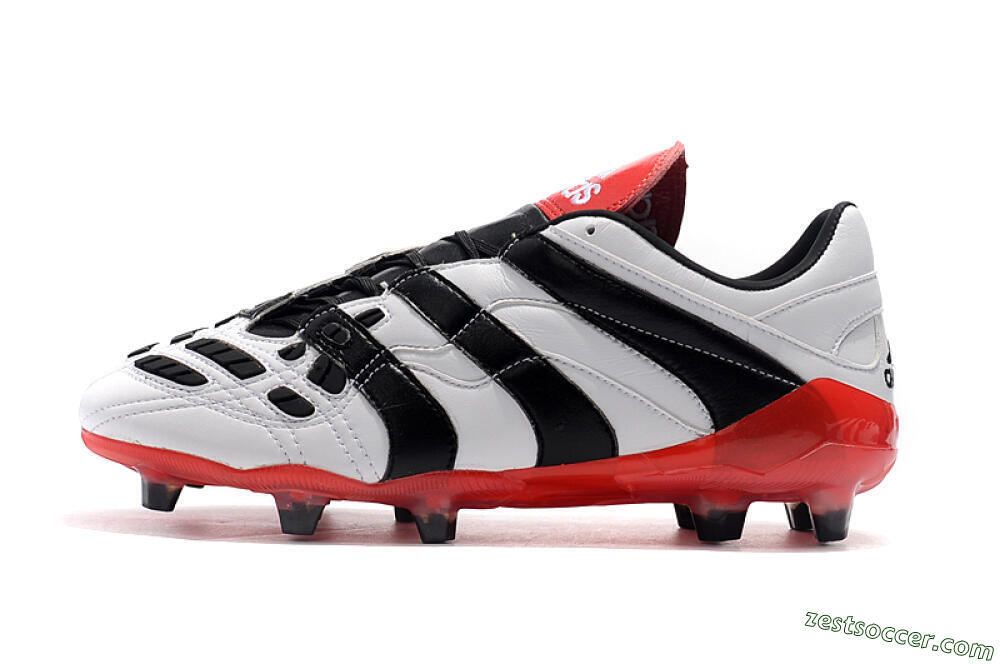 Adidas Predator Accelerator Electricity FG Low-Tops Soccer Cleats - White/Black/Red 2