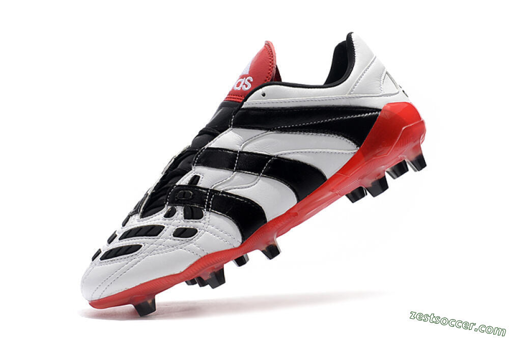 Adidas Predator Accelerator Electricity FG Low-Tops Soccer Cleats - White/Black/Red 7