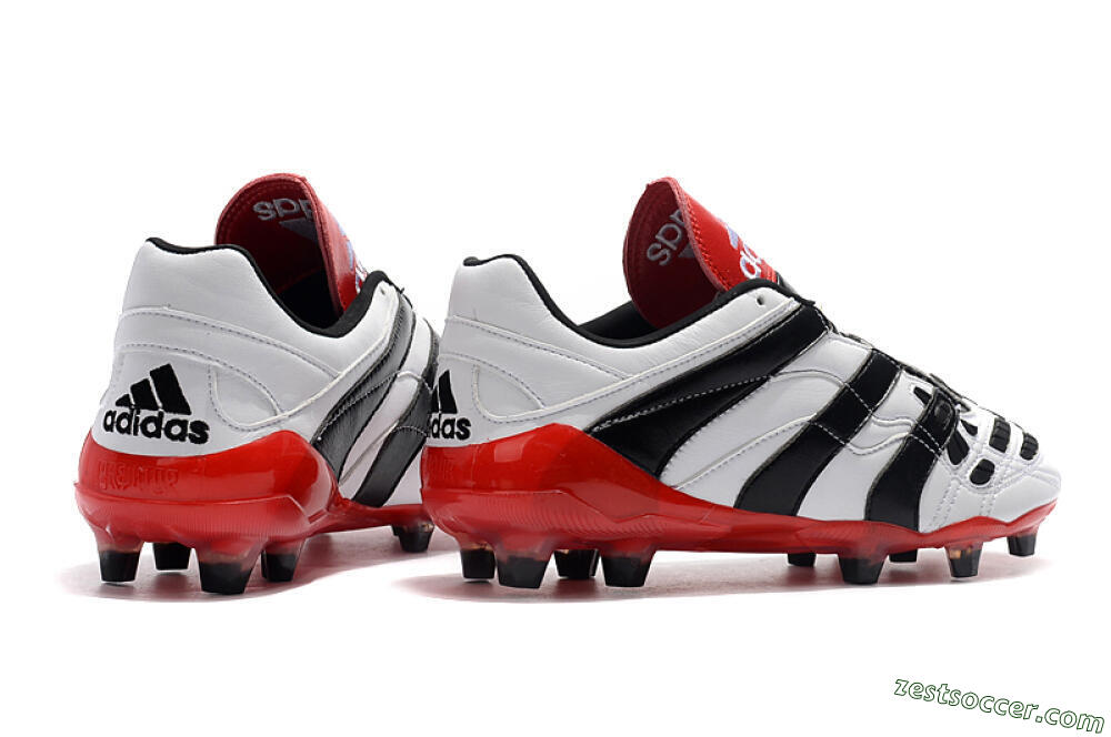Adidas Predator Accelerator Electricity FG Low-Tops Soccer Cleats - White/Black/Red 8