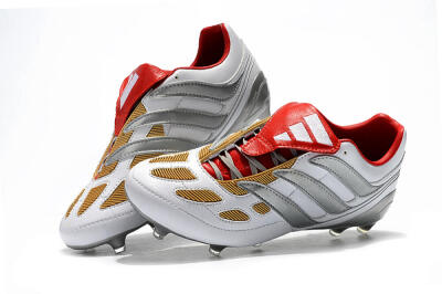 Adidas Predator Precision FG Low-Tops Soccer Cleats - White/Grey/Yellow