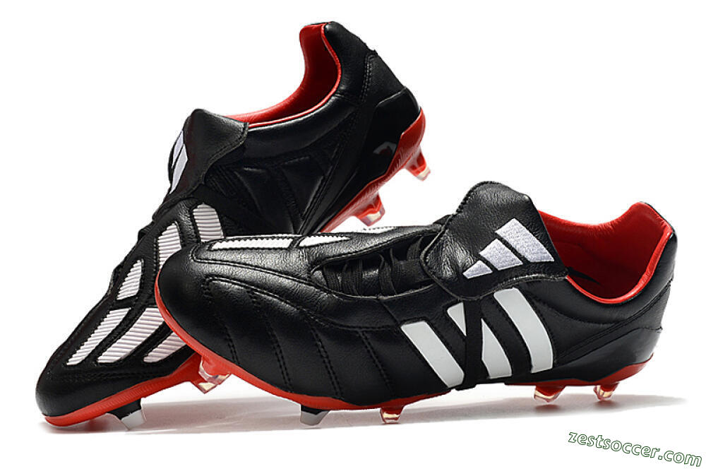 Adidas Predator Mania FG Low-Tops Soccer Cleats - Black/White/Red 6
