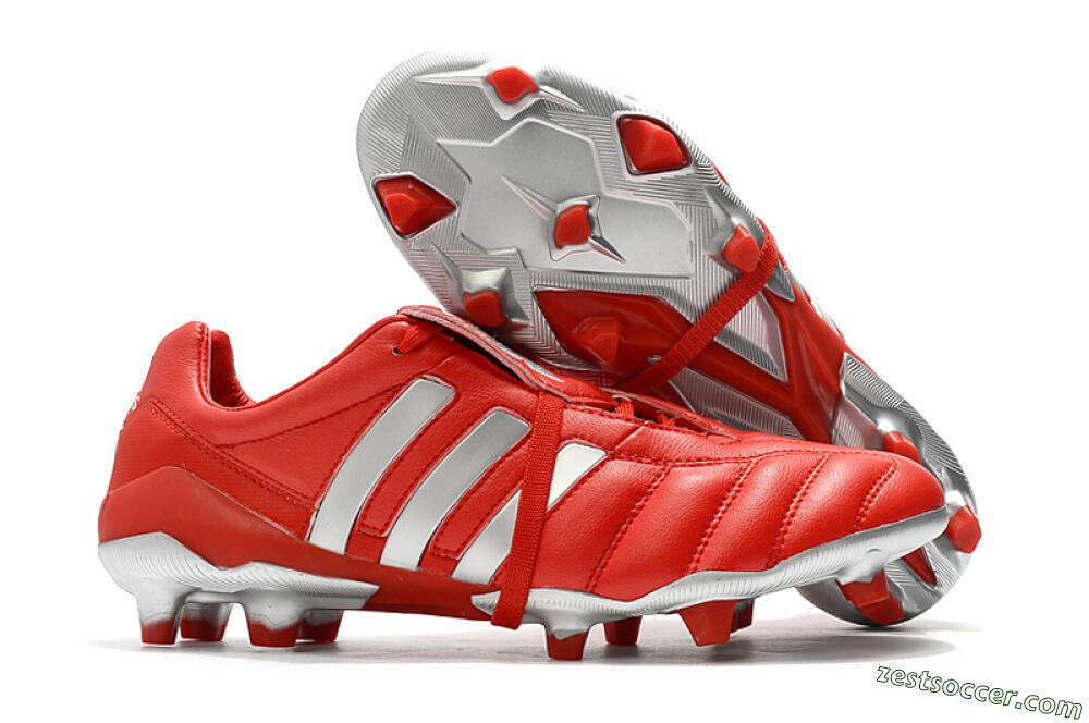 Adidas Predator Mania FG Low-Tops Soccer Cleats - Red/Silver 0