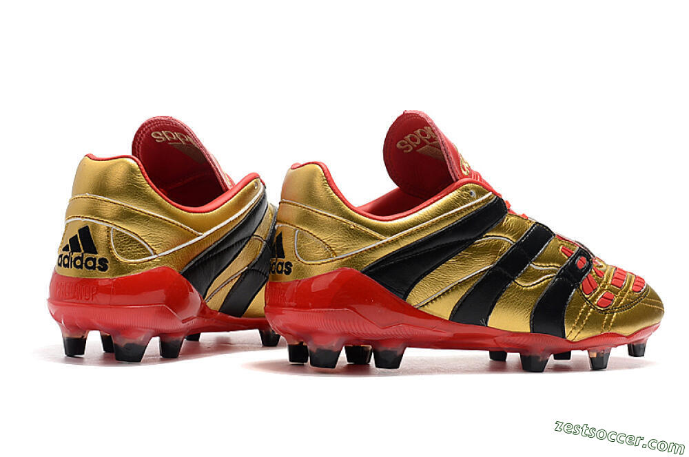 Adidas Predator Accelerator Electricity FG Low-Tops Soccer Cleats - Gold/Red/Black 4