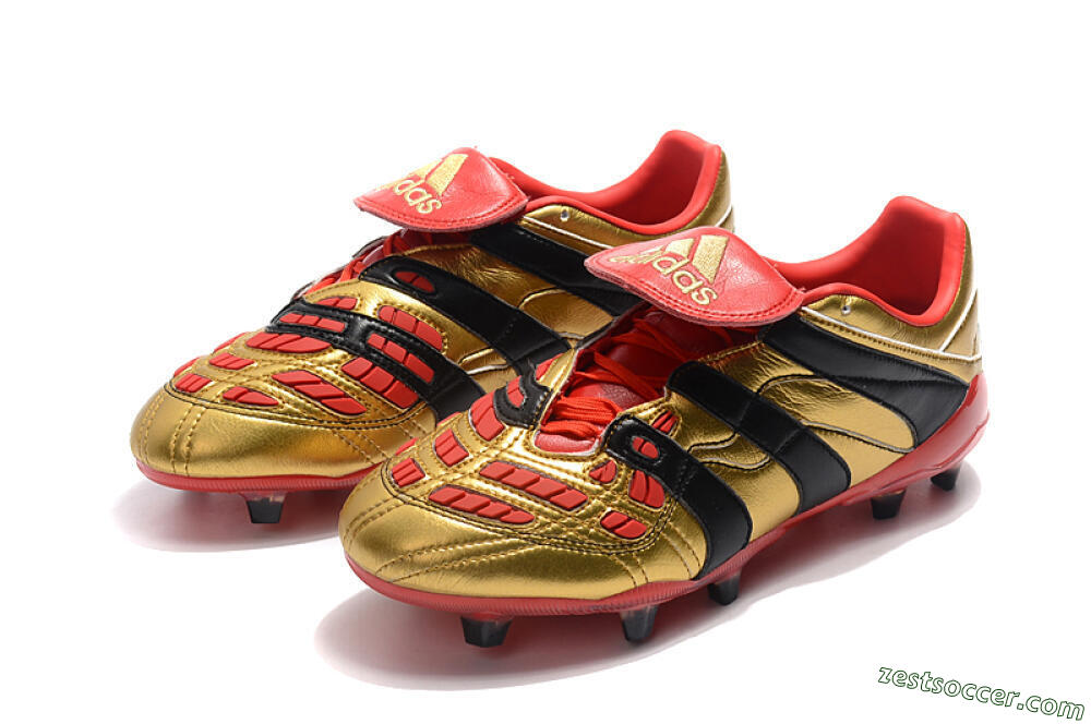 Adidas Predator Accelerator Electricity FG Low-Tops Soccer Cleats - Gold/Red/Black 5