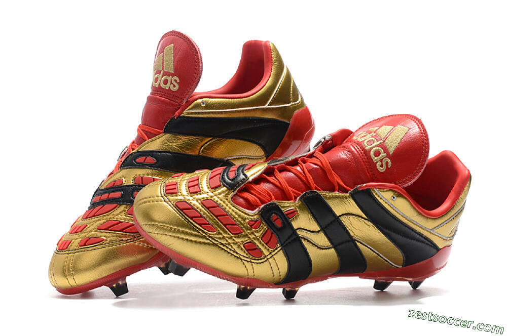 Adidas Predator Accelerator Electricity FG Low-Tops Soccer Cleats - Gold/Red/Black 6
