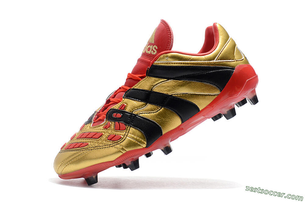 Adidas Predator Accelerator Electricity FG Low-Tops Soccer Cleats - Gold/Red/Black 8