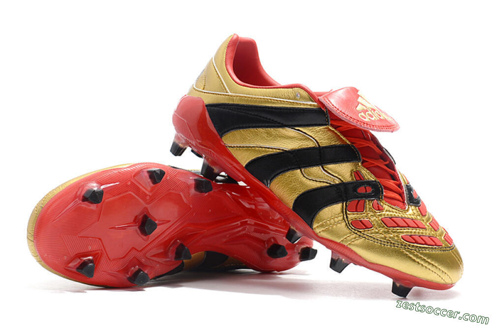 Adidas Predator Accelerator Electricity FG Low-Tops Soccer Cleats - Gold/Red/Black 9