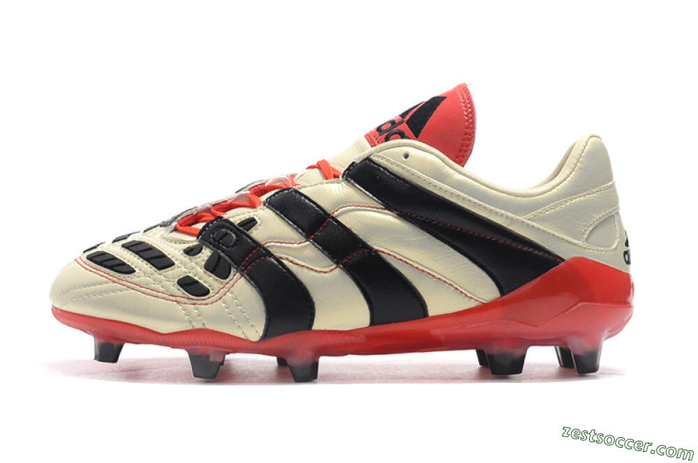 Adidas Predator Accelerator Electricity FG Low-Tops Soccer Cleats - White/Black/Red 2