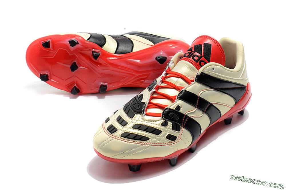 Adidas Predator Accelerator Electricity FG Low-Tops Soccer Cleats - White/Black/Red 3