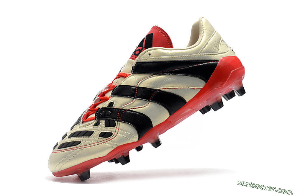 Adidas Predator Accelerator Electricity FG Low-Tops Soccer Cleats - White/Black/Red 8