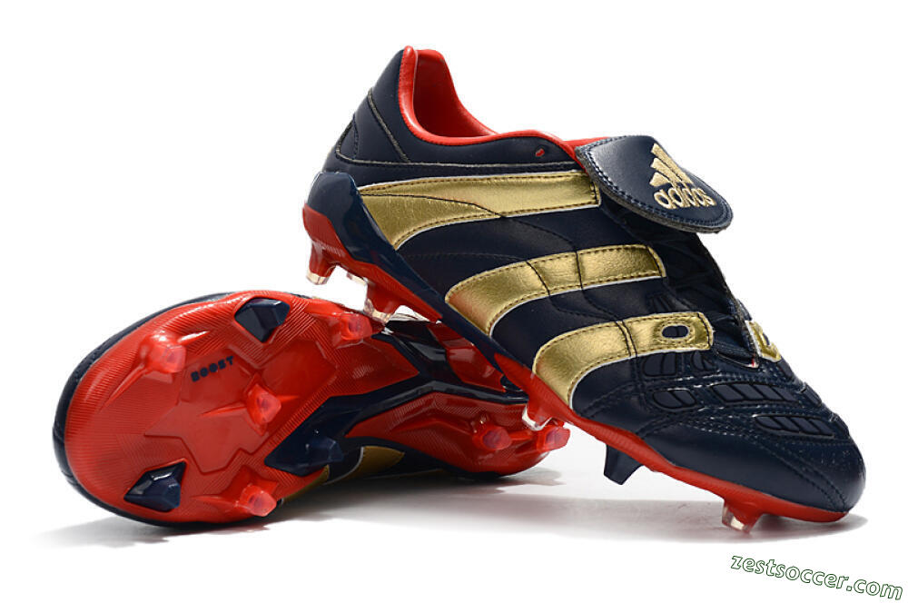 Adidas Predator Accelerator Electricity FG Low-Tops Soccer Cleats - Blue/Gold/Red 4