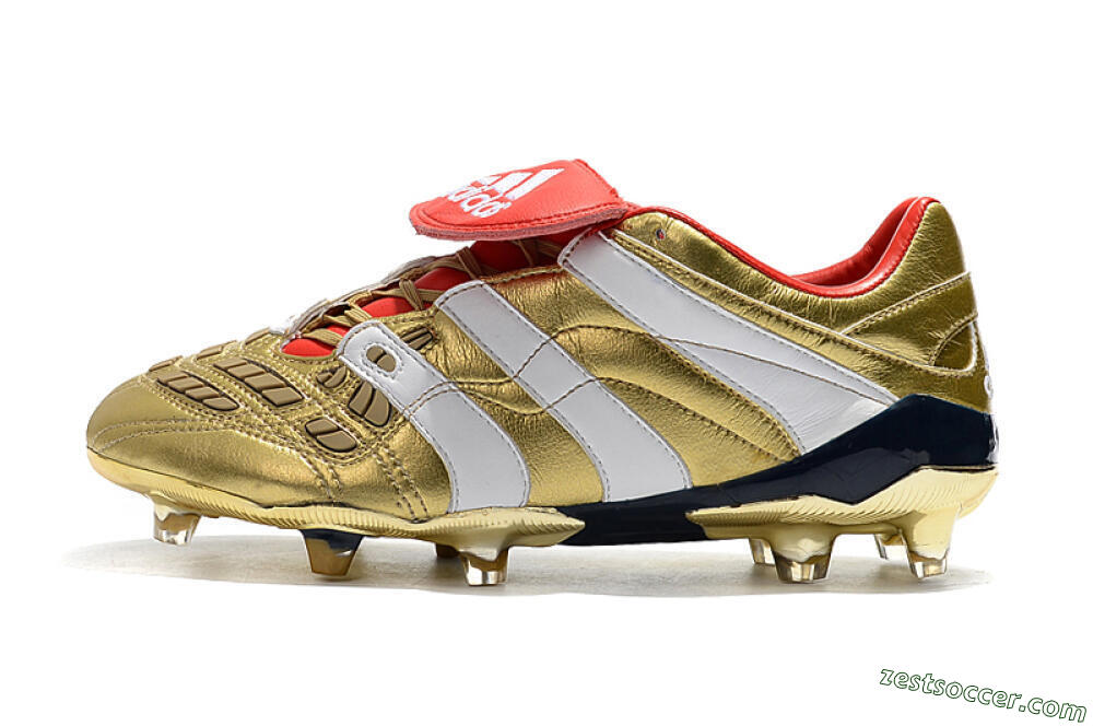 Adidas Predator Accelerator Electricity FG Low-Tops Soccer Cleats - Gold/Red/White 2