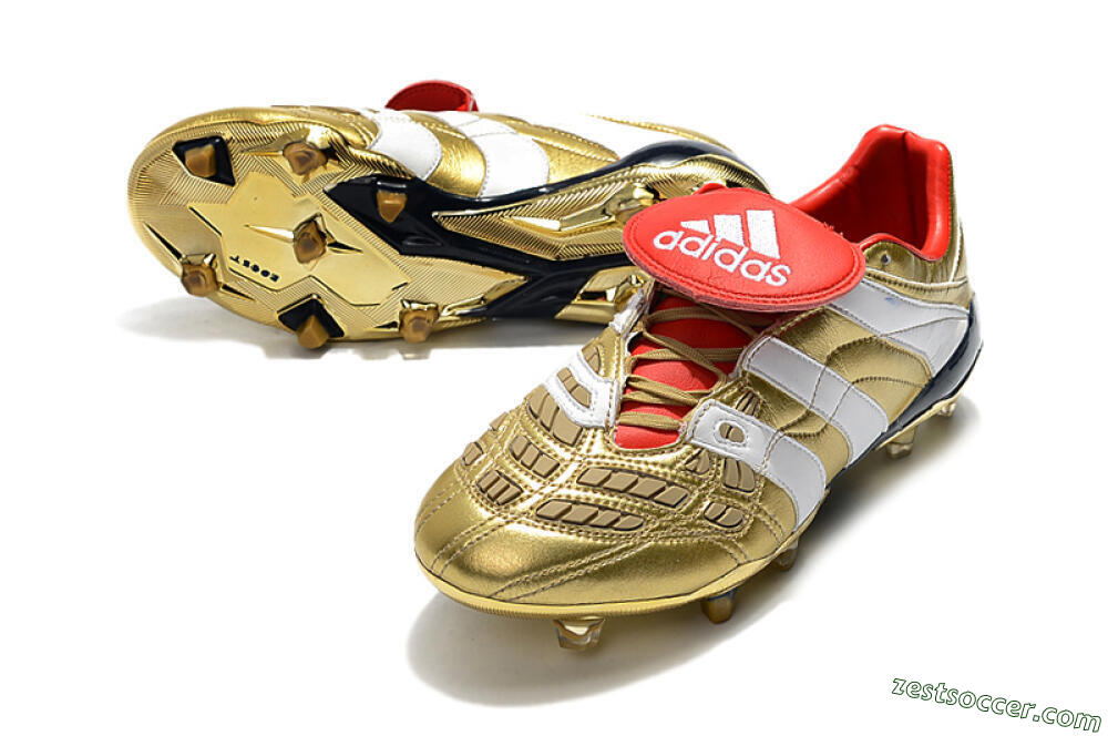 Adidas Predator Accelerator Electricity FG Low-Tops Soccer Cleats - Gold/Red/White 3