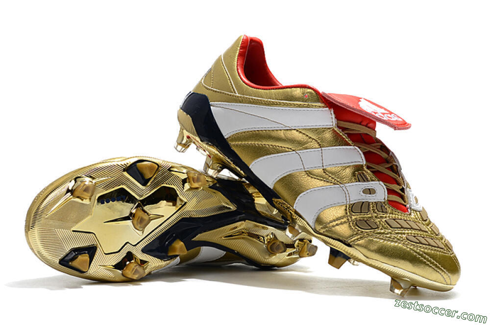 Adidas Predator Accelerator Electricity FG Low-Tops Soccer Cleats - Gold/Red/White 4