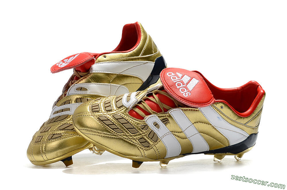 Adidas Predator Accelerator Electricity FG Low-Tops Soccer Cleats - Gold/Red/White 6