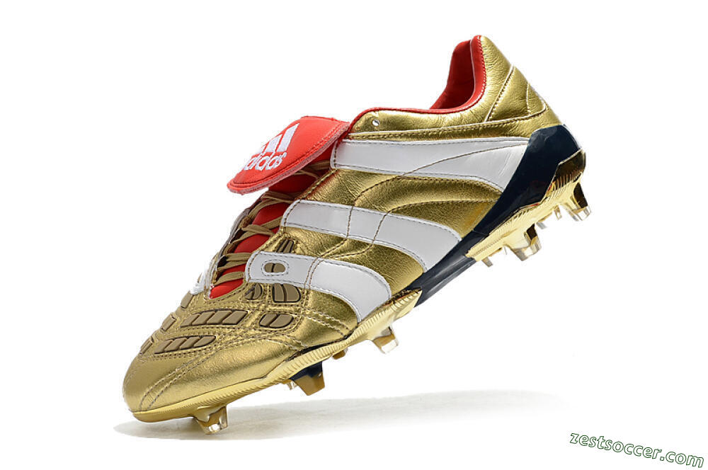 Adidas Predator Accelerator Electricity FG Low-Tops Soccer Cleats - Gold/Red/White 8