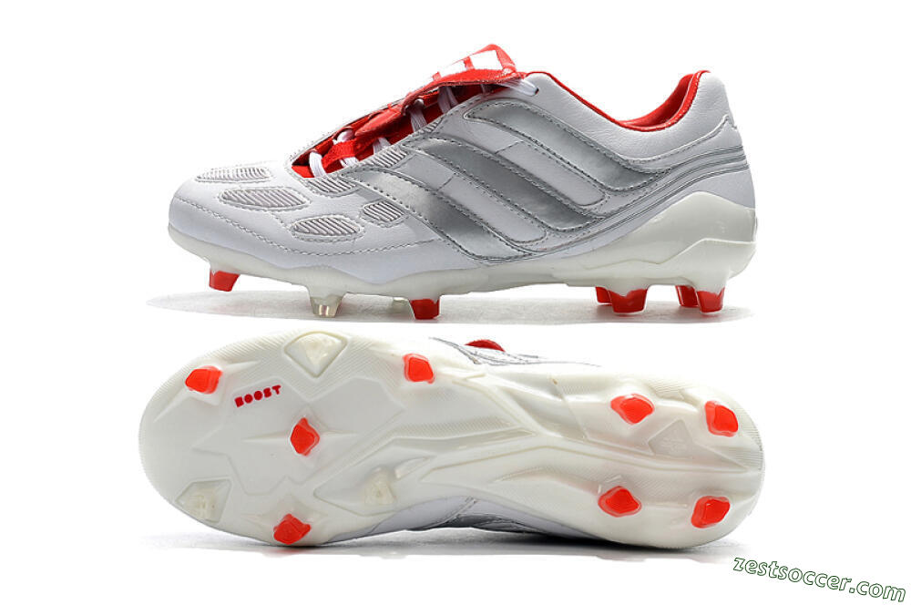 Beckham x Adidas Predator Precision FG Low-Tops Soccer Cleats - Grey/Red/White 1