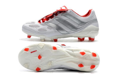 Beckham x Adidas Predator Precision FG Low-Tops Soccer Cleats - Grey/Red/White