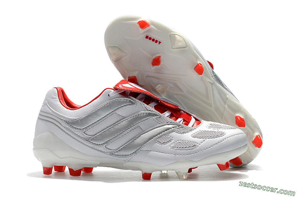 Beckham x Adidas Predator Precision FG Low-Tops Soccer Cleats - Grey/Red/White 0