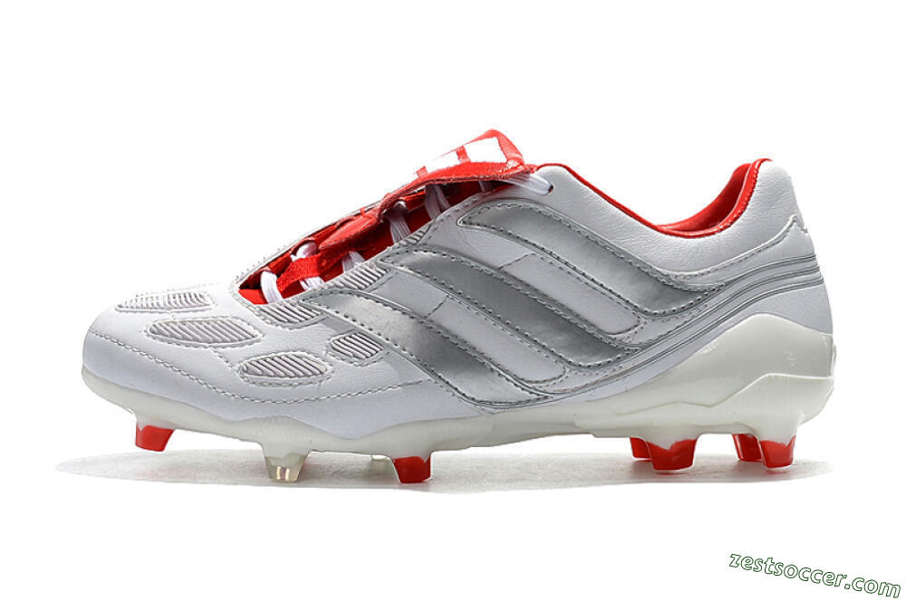 Beckham x Adidas Predator Precision FG Low-Tops Soccer Cleats - Grey/Red/White 2