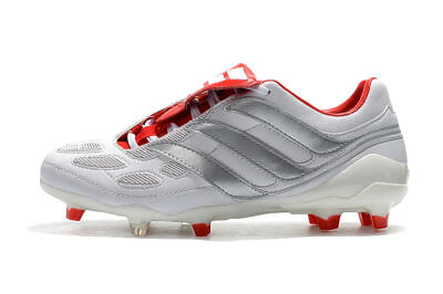 Beckham x Adidas Predator Precision FG Low-Tops Soccer Cleats - Grey/Red/White