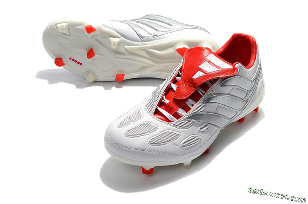 Beckham x Adidas Predator Precision FG Low-Tops Soccer Cleats - Grey/Red/White 3