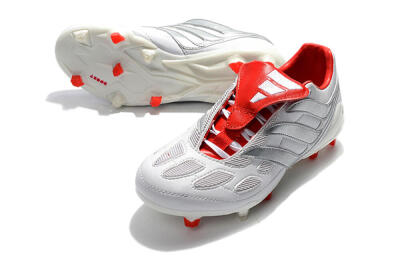 Beckham x Adidas Predator Precision FG Low-Tops Soccer Cleats - Grey/Red/White