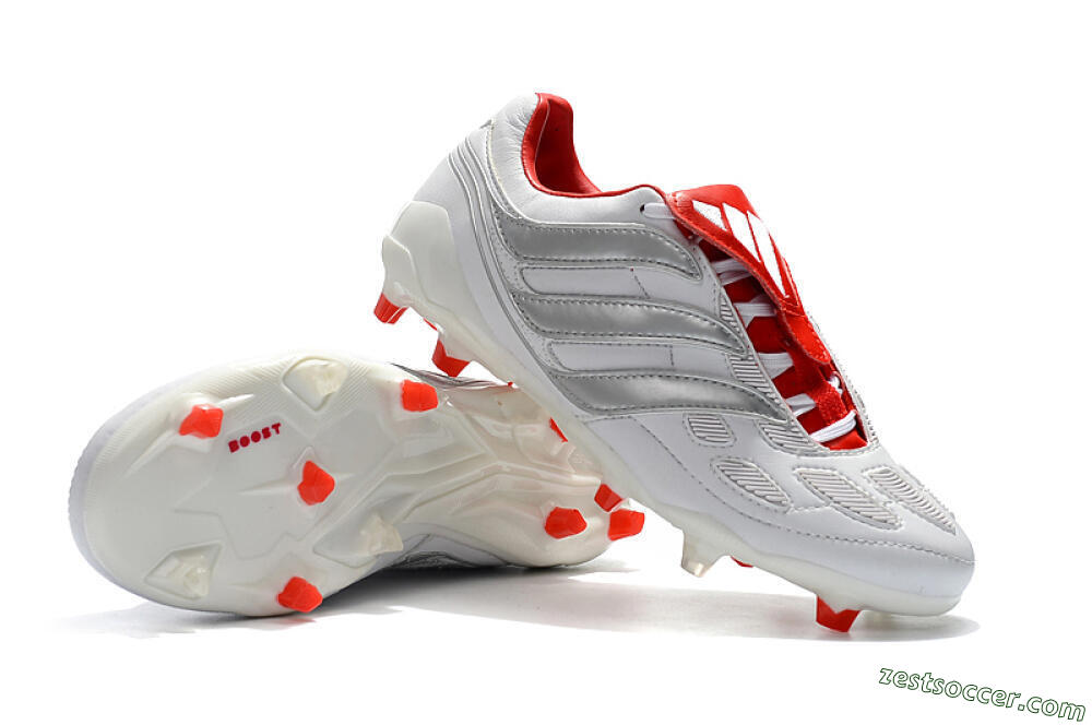 Beckham x Adidas Predator Precision FG Low-Tops Soccer Cleats - Grey/Red/White 4