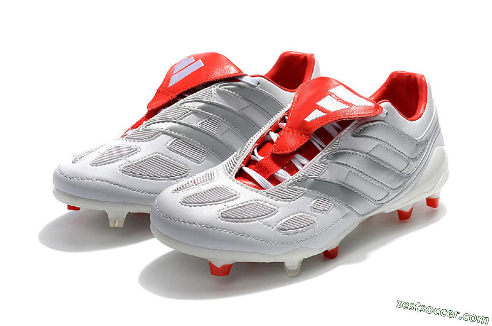 Beckham x Adidas Predator Precision FG Low-Tops Soccer Cleats - Grey/Red/White 5