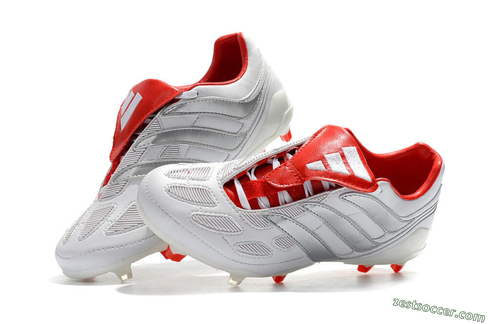 Beckham x Adidas Predator Precision FG Low-Tops Soccer Cleats - Grey/Red/White 6