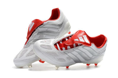 Beckham x Adidas Predator Precision FG Low-Tops Soccer Cleats - Grey/Red/White
