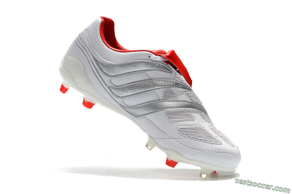 Beckham x Adidas Predator Precision FG Low-Tops Soccer Cleats - Grey/Red/White 7