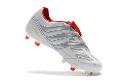 Beckham x Adidas Predator Precision FG Low-Tops Soccer Cleats - Grey/Red/White