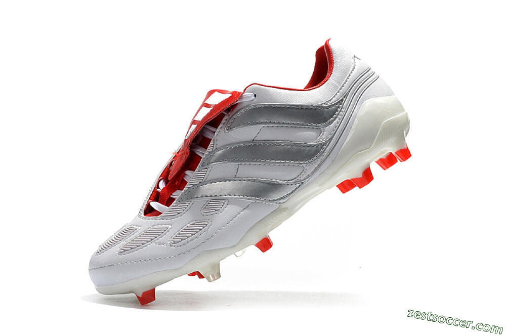 Beckham x Adidas Predator Precision FG Low-Tops Soccer Cleats - Grey/Red/White 8