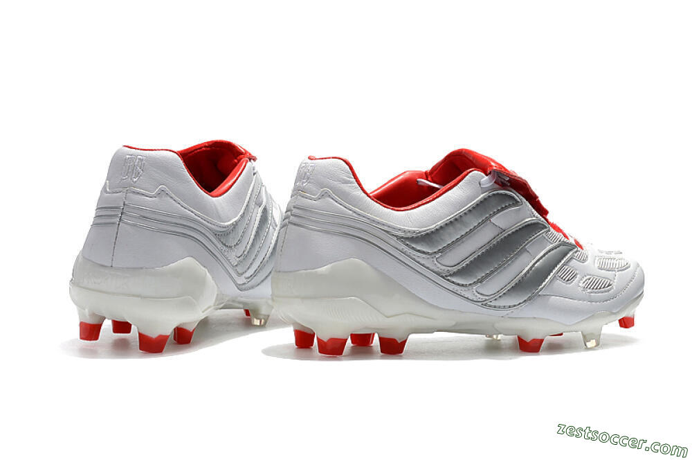 Beckham x Adidas Predator Precision FG Low-Tops Soccer Cleats - Grey/Red/White 9