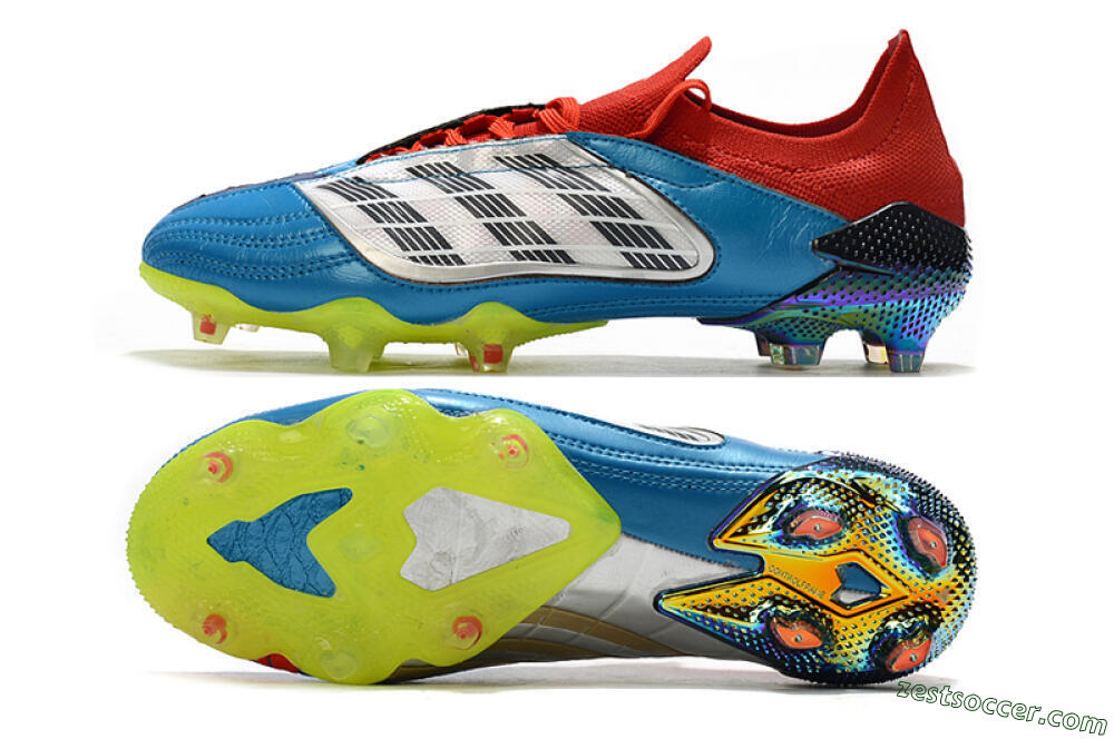 Adidas Predator Archive Limited Edition FG Low-Tops Soccer Cleats - Blue/Silver/Red/Yellow 1
