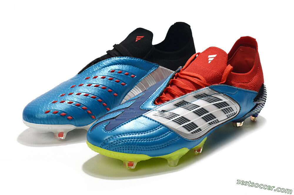 Adidas Predator Archive Limited Edition FG Low-Tops Soccer Cleats - Blue/Silver/Red/Yellow 4