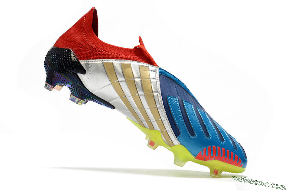 Adidas Predator Archive Limited Edition FG Low-Tops Soccer Cleats - Blue/Silver/Red/Yellow 5