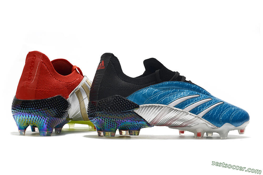Adidas Predator Archive Limited Edition FG Low-Tops Soccer Cleats - Blue/Silver/Red/Yellow 7
