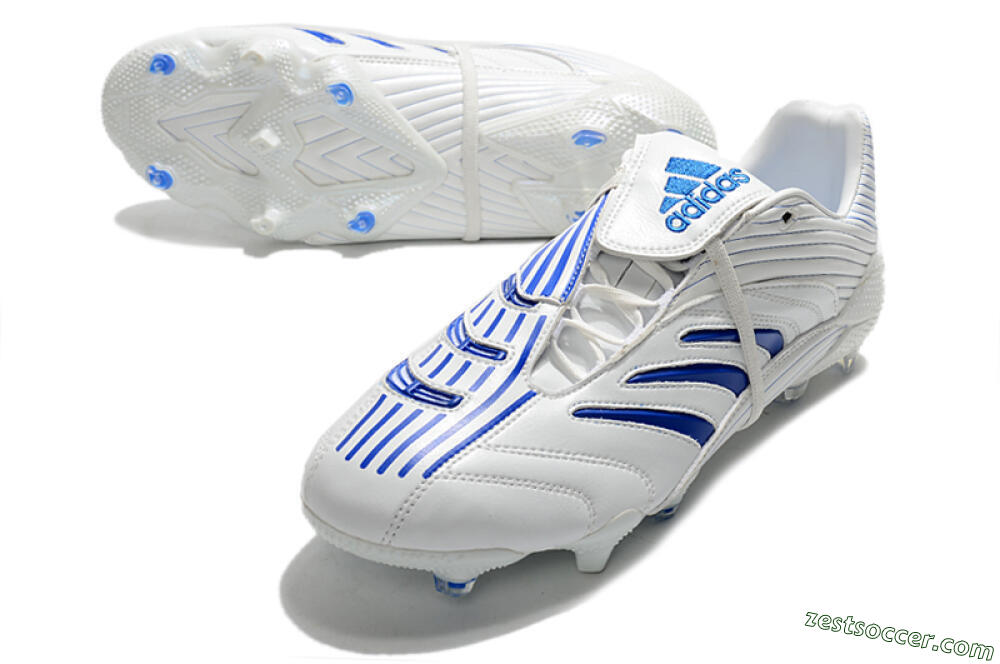 Adidas Predator Absolute 20 FG Low-Tops Soccer Cleats - White/Blue 3