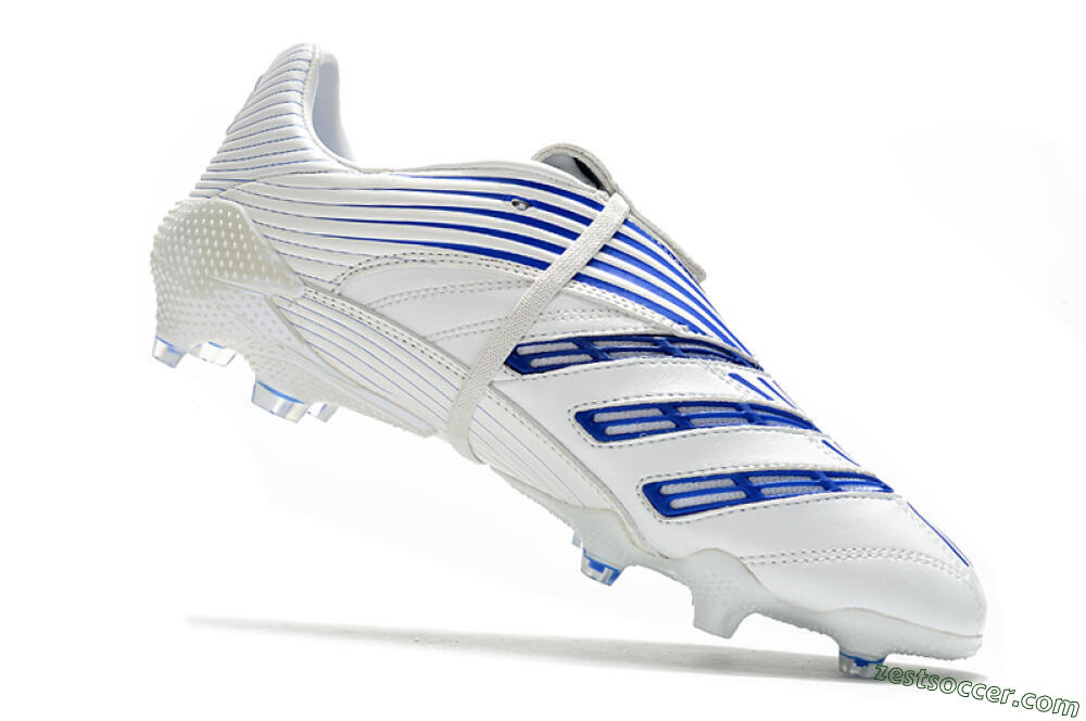 Adidas Predator Absolute 20 FG Low-Tops Soccer Cleats - White/Blue 4
