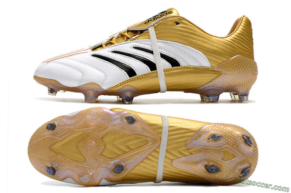 Adidas Predator Absolute 20 FG Low-Tops Soccer Cleats - White/Gold/Black 1