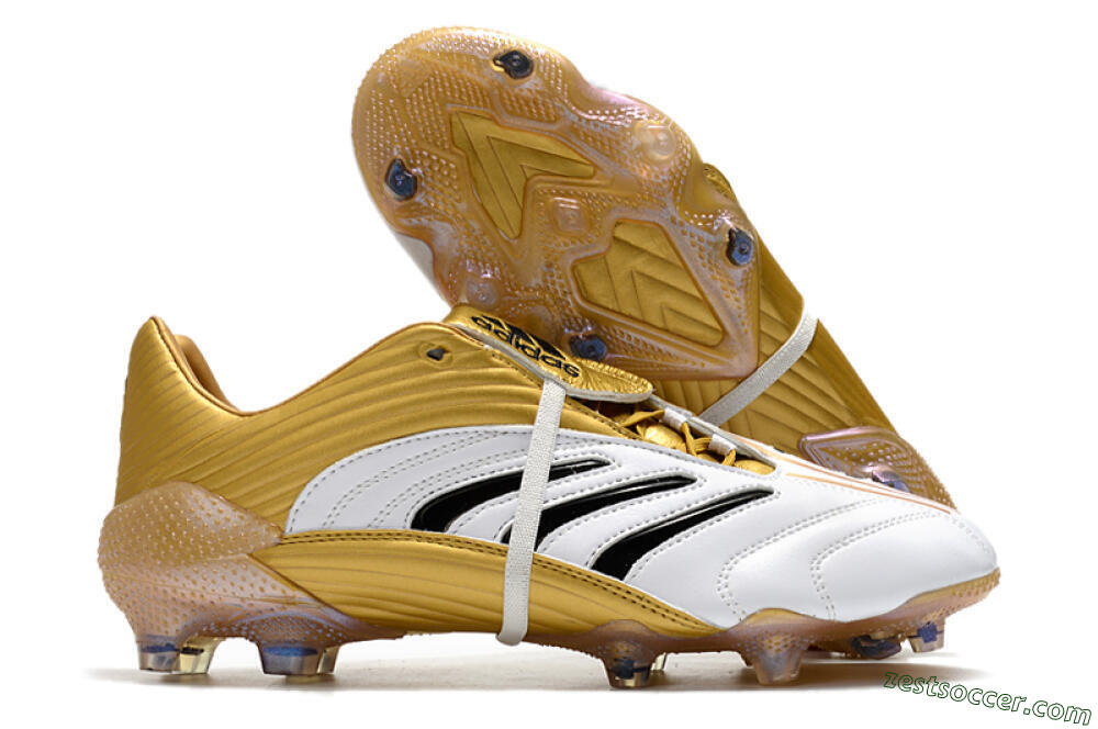 Adidas Predator Absolute 20 FG Low-Tops Soccer Cleats - White/Gold/Black 0