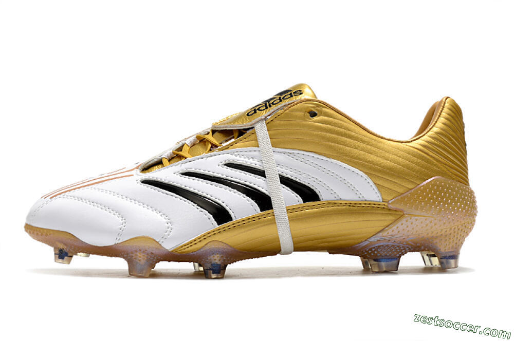 Adidas Predator Absolute 20 FG Low-Tops Soccer Cleats - White/Gold/Black 2