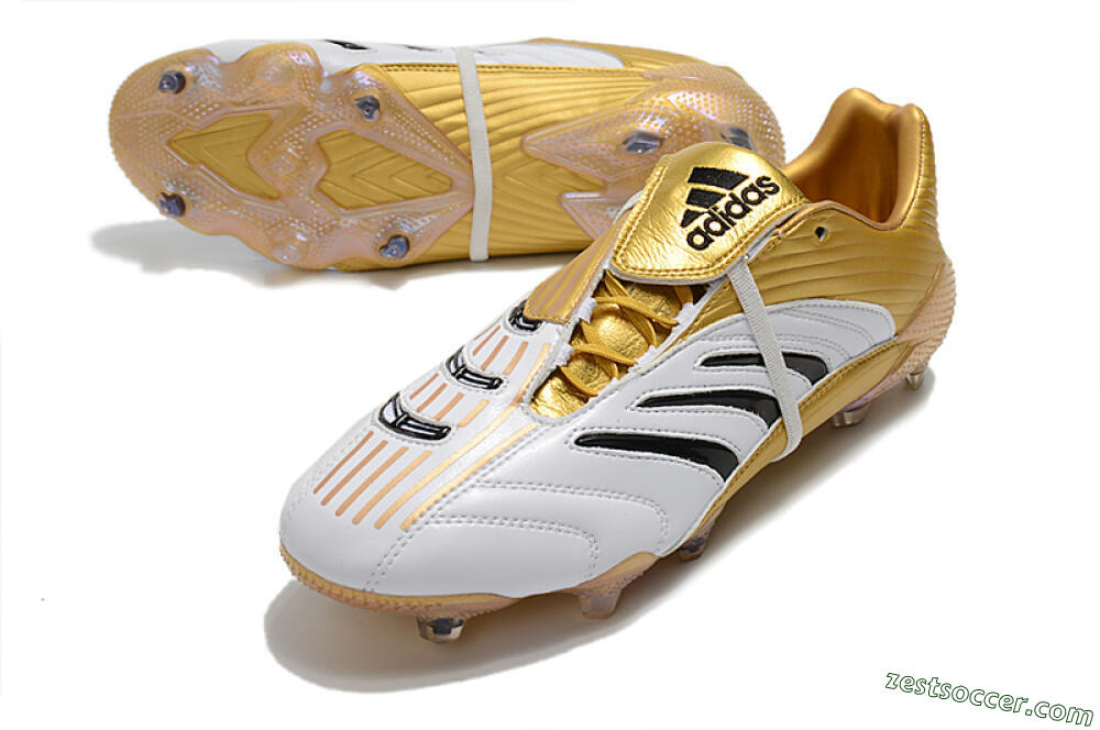 Adidas Predator Absolute 20 FG Low-Tops Soccer Cleats - White/Gold/Black 3