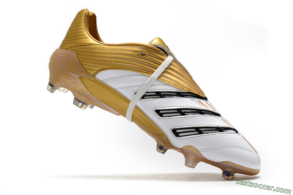 Adidas Predator Absolute 20 FG Low-Tops Soccer Cleats - White/Gold/Black 4