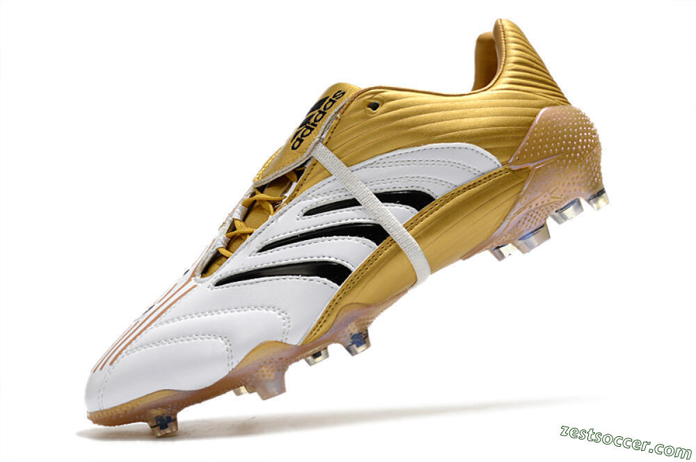 Adidas Predator Absolute 20 FG Low-Tops Soccer Cleats - White/Gold/Black 5
