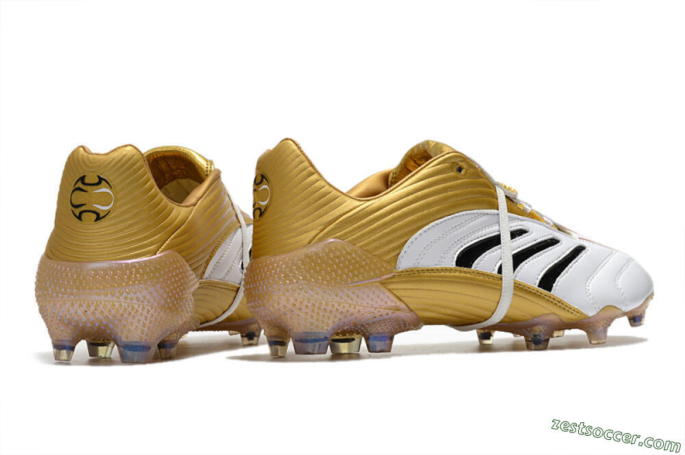 Adidas Predator Absolute 20 FG Low-Tops Soccer Cleats - White/Gold/Black 6