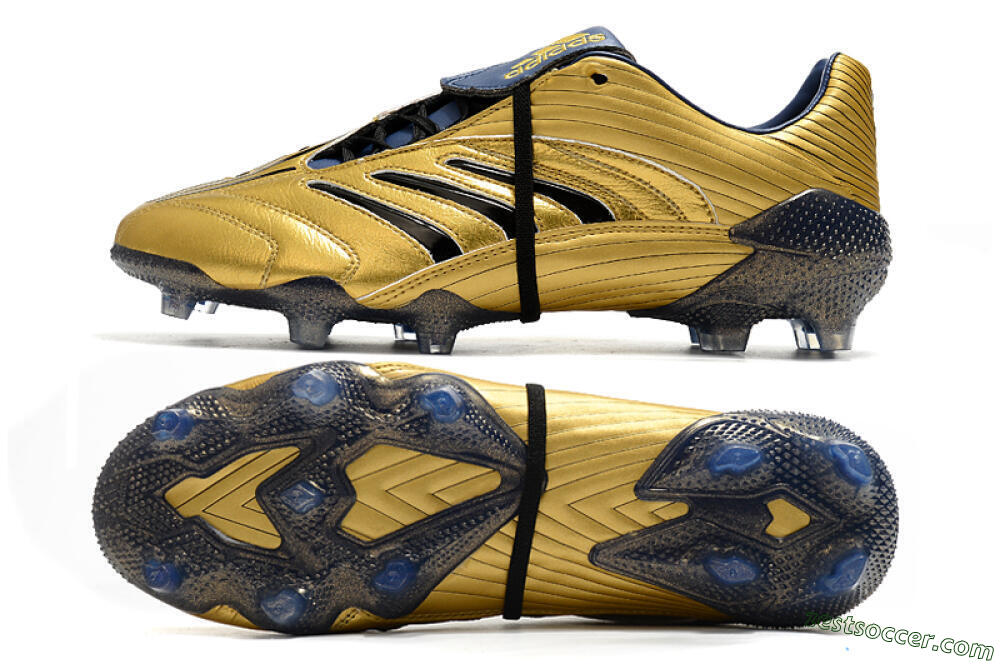Adidas Predator Absolute 20 FG Low-Tops Soccer Cleats - Gold/Black/Blue 1